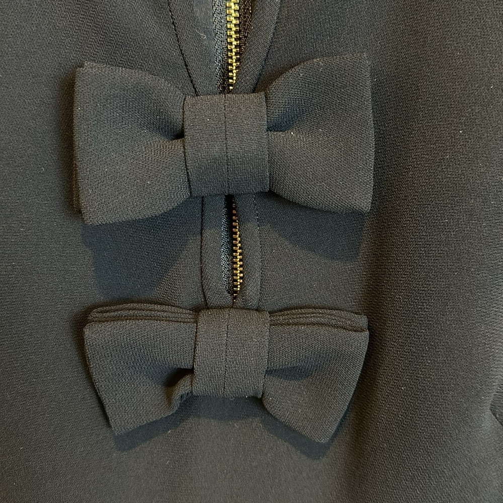 Kate Spade black bows sleeveless a line dress size 2 - Picture 2 of 4